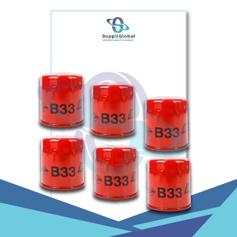 B33 Spin-On Oil Filter fits Toyota/John Deere (6 Pack)